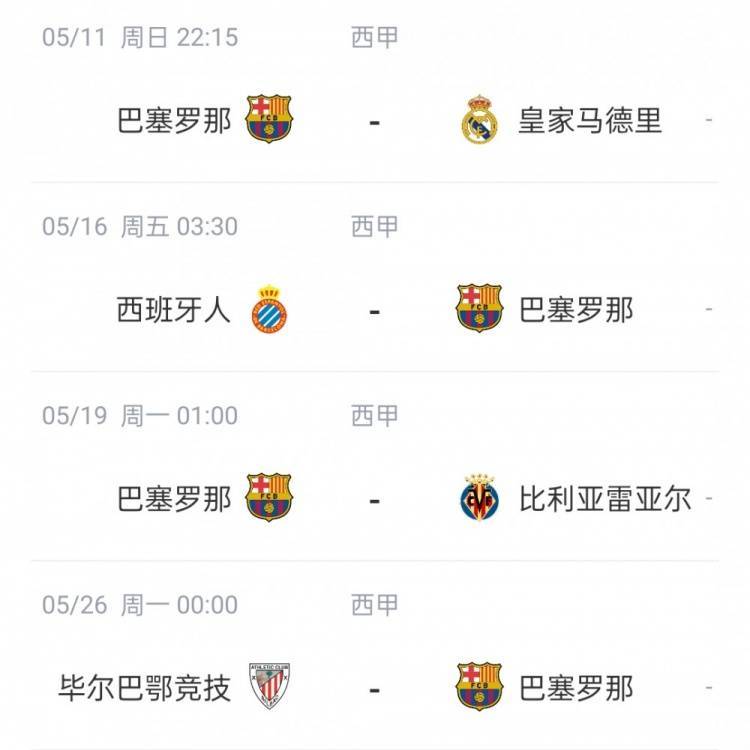 皇萨剩余西甲赛程:将直接对话,巴萨需战毕巴黄潜,皇马赛程更易